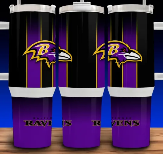 40oz Baltimore Ravens Football Tumbler with Handle