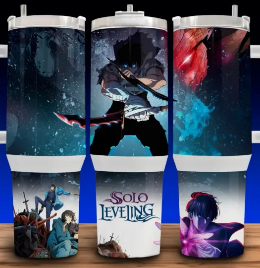 Discover 40 oz Solo Leveling Sung Jinwoo Tumbler with Handle, Lid, and Straw