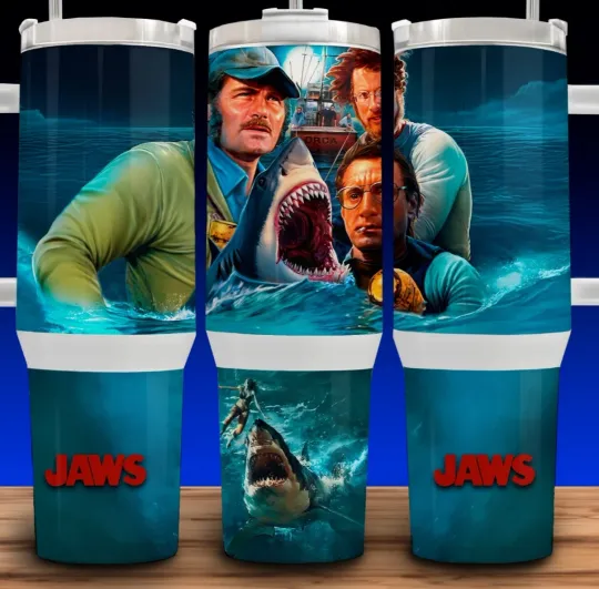 Discover 40oz Jaws Shark Tumbler with Handle