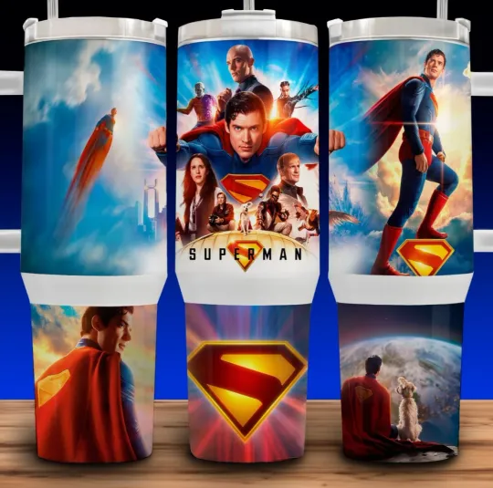 Discover 40oz Superman Tumbler with Handle – Lex Luthor, Lois Lane, Krypto 2025 Movie Cup