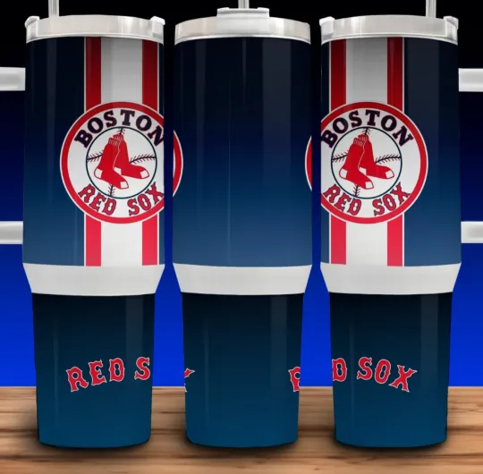 Discover 40 oz Boston Red Sox Stainless Steel Tumbler with Handle and Straw