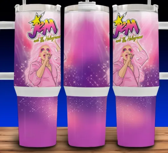 Discover 40oz Jem and the Holograms 90s Style Tumbler with Handle
