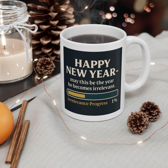Discover Funny New Year Ceramic Mug with Political Humor