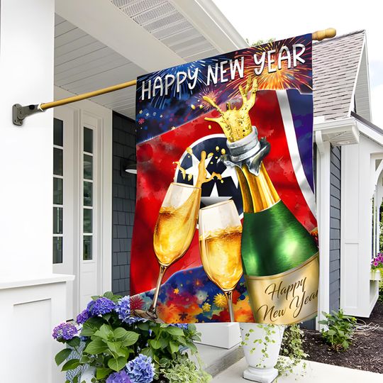 Discover Tennessee Happy New Year Flag American
