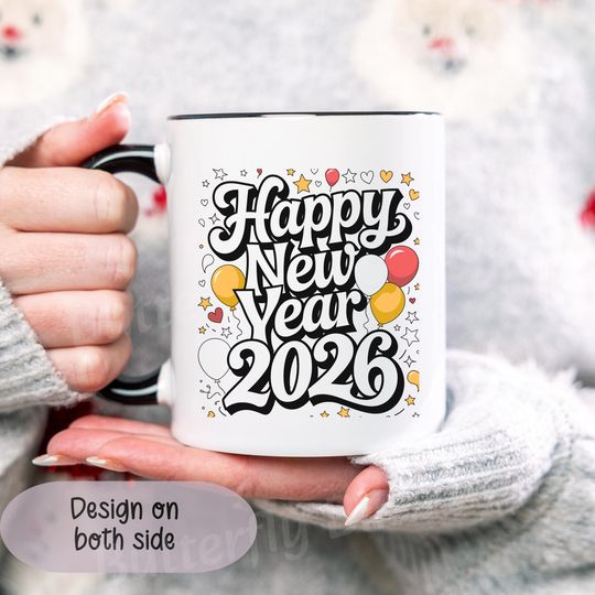 Discover 2026 Ceramic Mug New Year Coffee Mug Gift for Loved Ones Friends and Family White/Black/Pink Accent Mug 11oz, 15oz New Year Gift Ideas