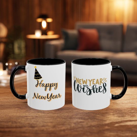 Discover New Year Wishes Happy new year Coffee Mug | Accent Coffee Mug (11oz, 15oz)
