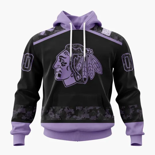 Discover Personalized Chicago Blackhawks Hoodie Special Hockey Fights Cancer Black Design