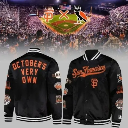 49ers Black Full-Snap Twill Satin Special Baseball Jacket