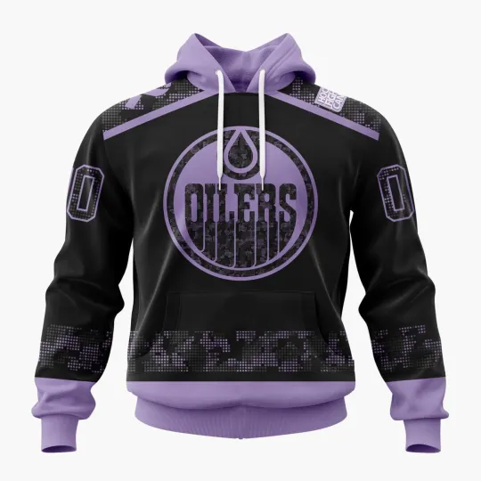 Discover Personalized Edmonton Oilers Hoodie Special Hockey Fights Cancer Black