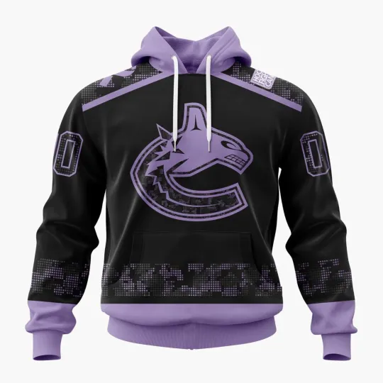Discover Personalized Vancouver Canucks Hoodie Special Hockey Fights Cancer Black