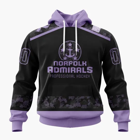 Discover Personalized Norfolk Admirals Hoodie Special Hockey Fights Cancer Black