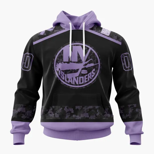 Discover Personalized New York Islanders Hoodie Special Hockey Fights Cancer Black
