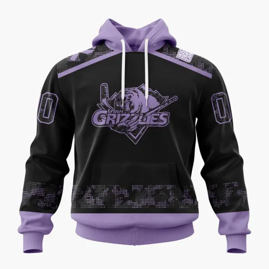 Discover Personalized Utah Grizzlies Hoodie Special Hockey Fights Cancer Black