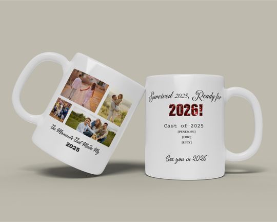 Discover Personalized New Year Mug with Photos, Unique Photo Cup for Family, Welcome New Year Mug, Special Moments Photo to Mug, See You in 2026