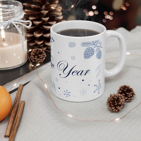Discover Happy New Year 2026 Mug | Festive Snowflake Coffee Mug