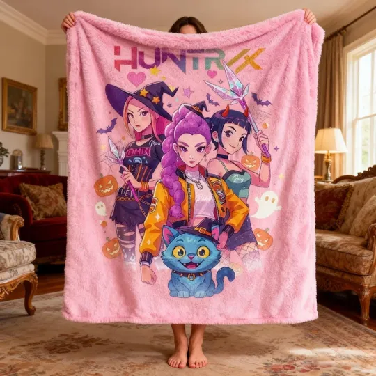 Discover Kpop Fantasy Warrior Flannel Blanket – Anime Style Cozy Throw