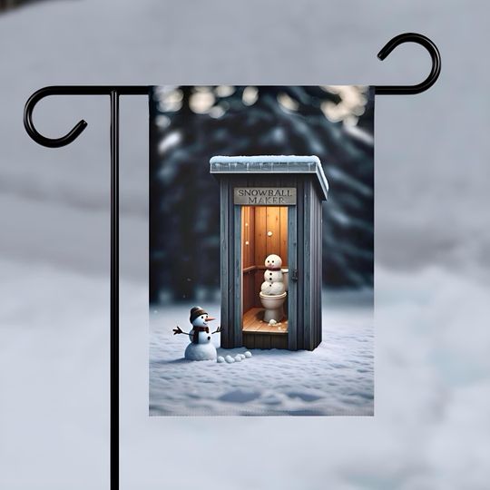 Discover Funny Snowman Scene Garden Flag: Holiday Outdoor Decor