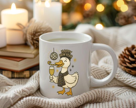 Discover Happy New Year Mug Goose - Ceramic Coffee Cup - 11oz or 15 oz