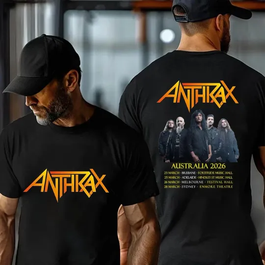 Discover 2sided Anthrax Band Tour Australia 2026 T-shirt