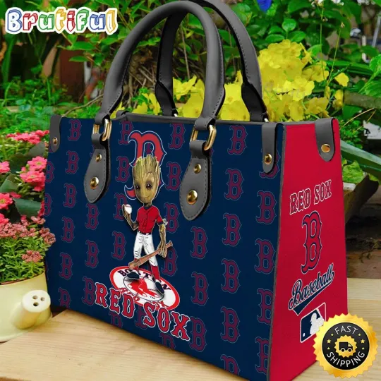 Discover Boston Team Red Sox - Leather Bag, Custom Cartoon Leather Bag, Unisex Bag