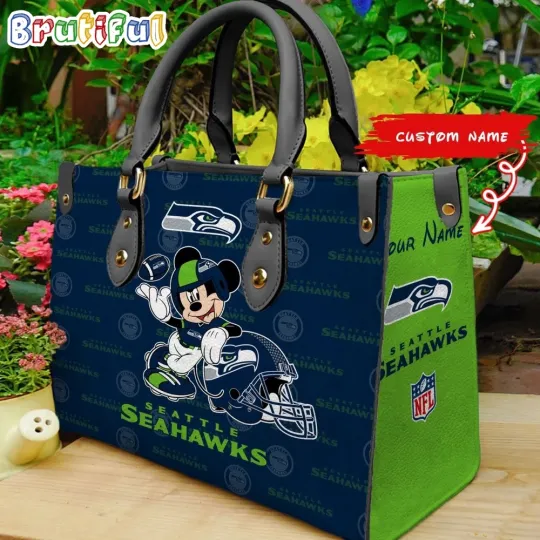 Discover Seattles Team Seahawkss Leather Bag, Sport Leather Bag, Leather Bag For Women