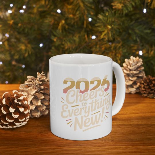 Discover Happy New Year 2026 Cheers to Everything New Mug | Ceramic 11oz 15oz