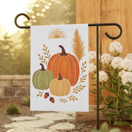 Discover Fall Boho Pumpkin Garden Flag: Rustic Autumn Porch Decor