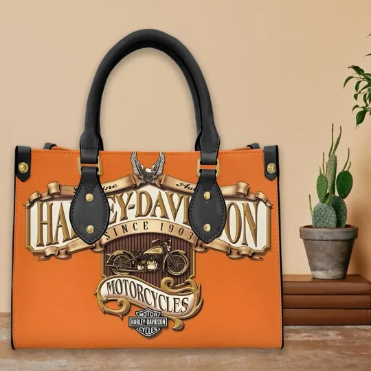 Discover Harley Racing Davidson Leather Handbag, Women's Leather Bag Gift
