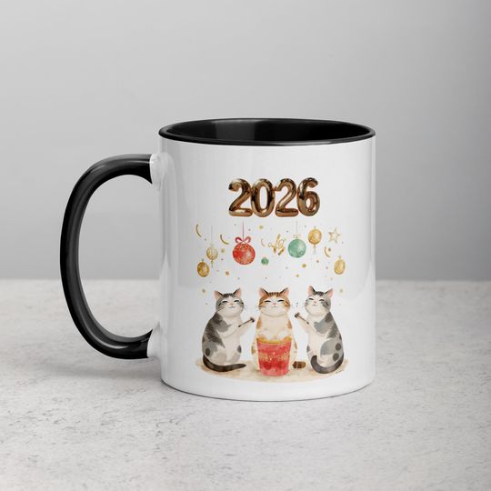 2026 Lunar New Year Lucky Kittens Ceramic Coffee Mug