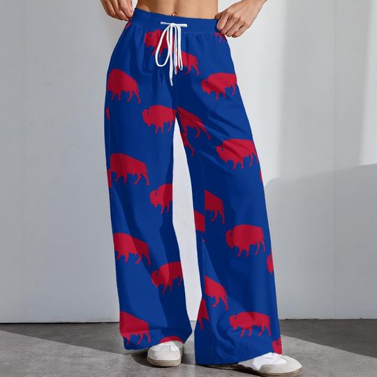 Buffalo Football Stretch Pants, Women's Game Day Leggings, Tailgate Outfit, Cute Football Trousers