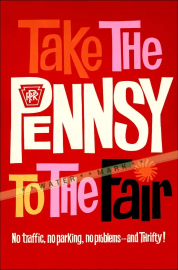 Discover New York World's Fair 1964 Take The Pennsy Vintage Poster Print Retro Style Art