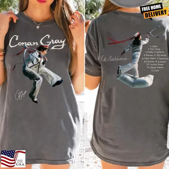 Double-sided Conan gray Wishbone Tour 2026 sweatshirt, gray Conan shirt