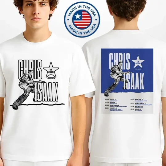 Discover Chris Isaak Live On Tour 2026 At Multiple Venues Across California T-Shirt