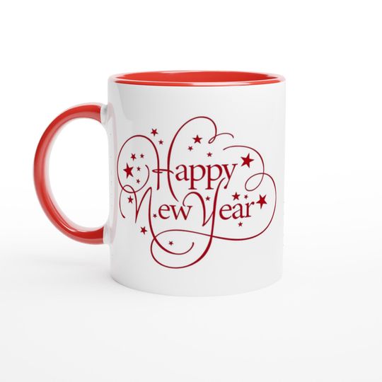 Discover Happy New Year Ceramic Mug For Christmas, Winter Mug Gift, Happy New Year Mug Gift, 11 oz Ceramic Mug
