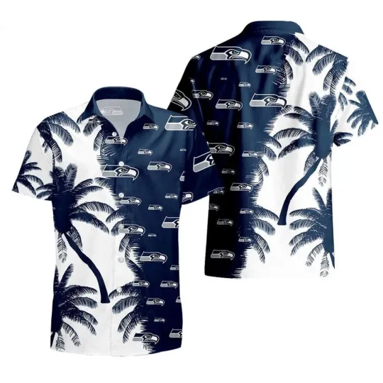 Discover Seattle Football Team Seahawkss Hawaiian Button Down Shirt
