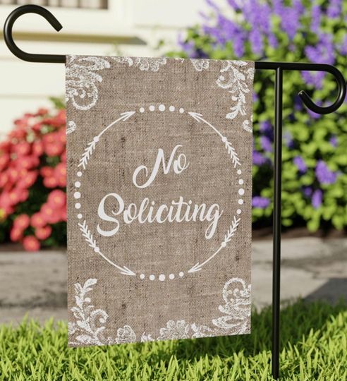 Discover Burlap Style No Soliciting Garden Flag: Classy Home Decor (12'' x 18'')