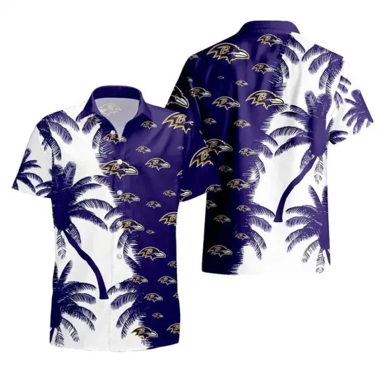 Discover Baltimore Football Team Ravenss Hawaiian Button Down Shirt