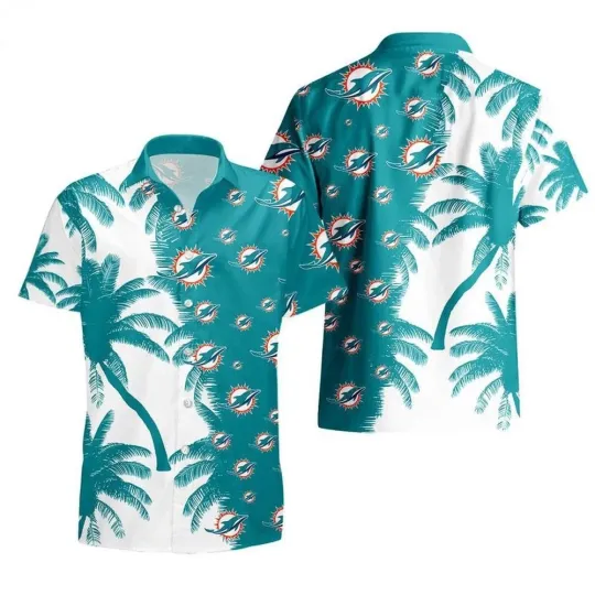 Discover Miami Football Team Dolphinss Hawaiian Button Down Shirt