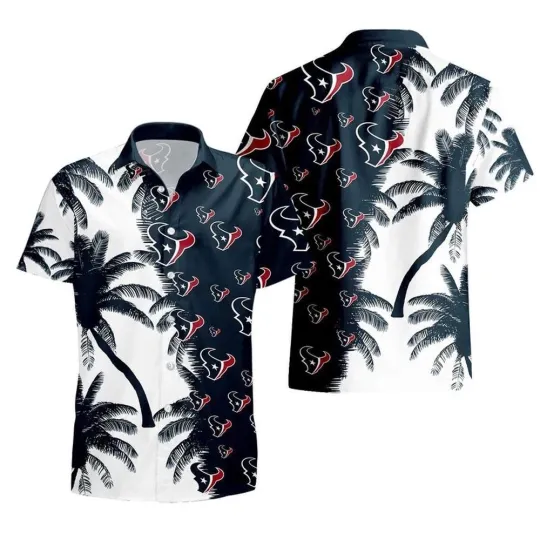 Discover Houston Football Team Texanss Hawaiian Button Down Shirt