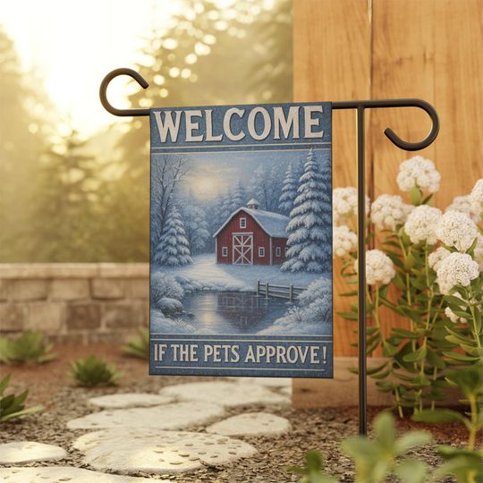 Discover Winter Welcome Garden Flag, Double Sided 12x18 Outdoor Winter Decor Welcome Flag