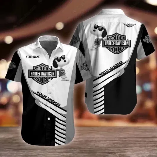Discover Personalized Harley Motor Racing Davidson Casual Button Down Shirt