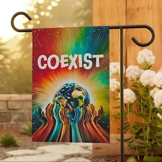 Discover Coexist Garden Flag - Unity Earth Hands Design, Outdoor Decor