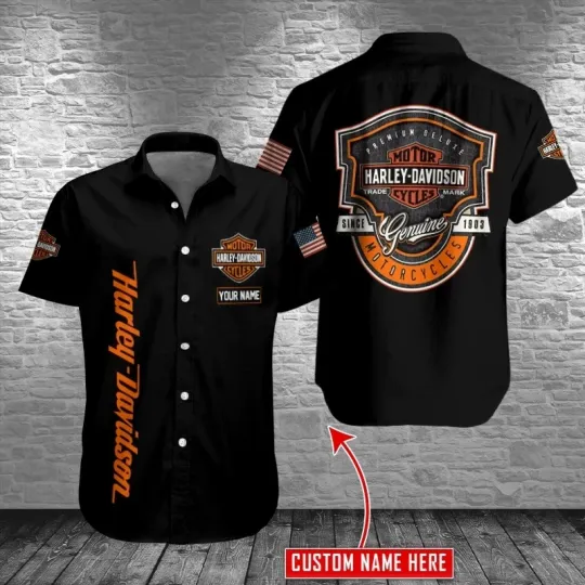Discover Harley Motor Racing Davidson Casual Button Down Shirt