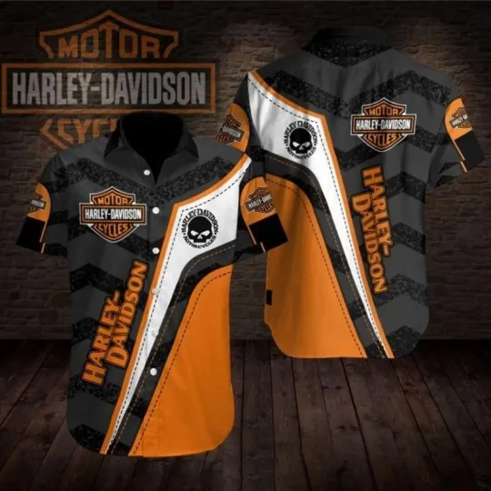 Discover Harley Motor Racing Davidson Casual Button Down Shirt