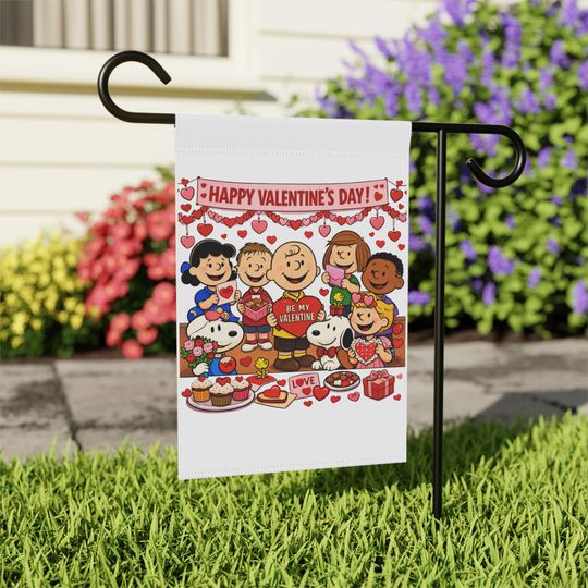 Peanuts Charlie Brown Valentine Garden Flag