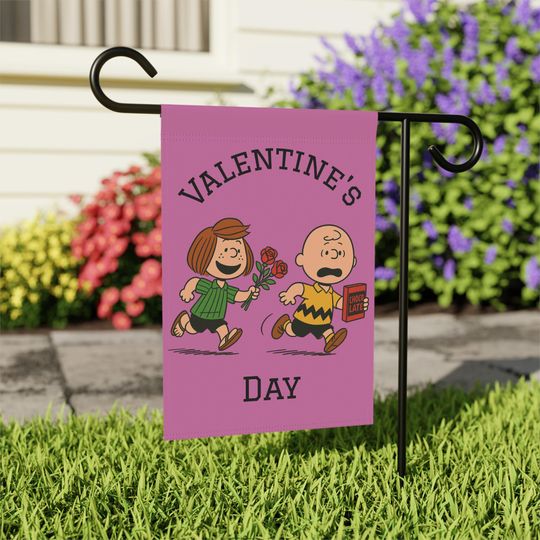Charlie Brown Valentine Garden Flag, Peanuts Valentine Flag