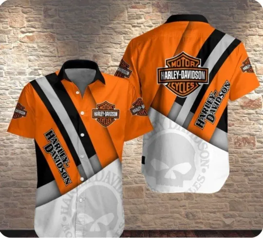 Discover Harley Motor Racing Davidson Casual Button Down Shirt Unisex Adults