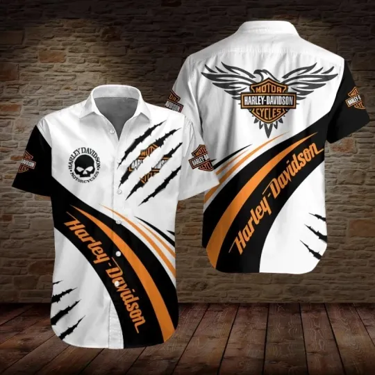 Discover Harley Motor Racing Davidson Casual Button Down Shirt Unisex Adults