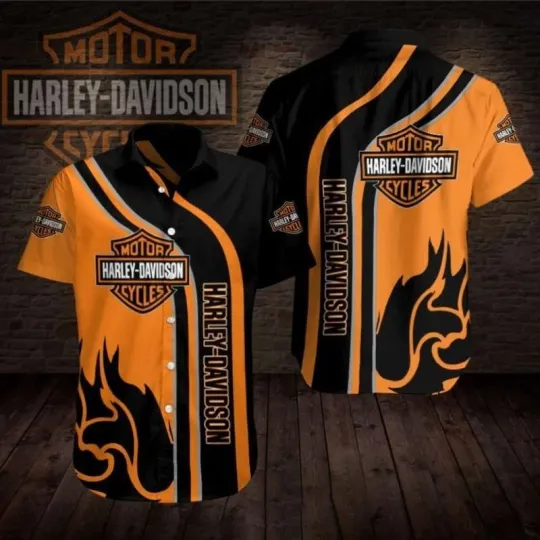 Discover Harley Motor Racing Davidson Casual Button Down Shirt Unisex Adults