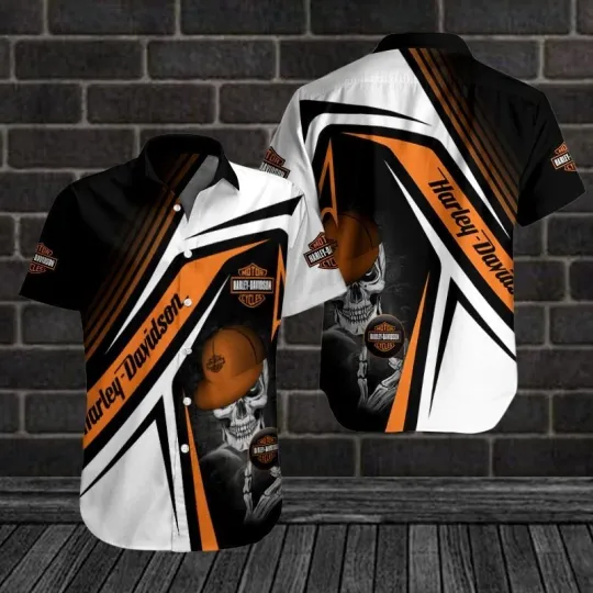 Discover Harley Motor Racing Davidson Casual Button Down Shirt Unisex Adults